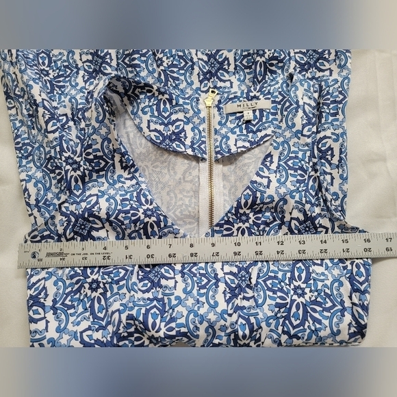 MILLY FOR DESIGN NATION Mini Dress Women's size 2 blue combo printed sleeveless - Picture 8 of 10